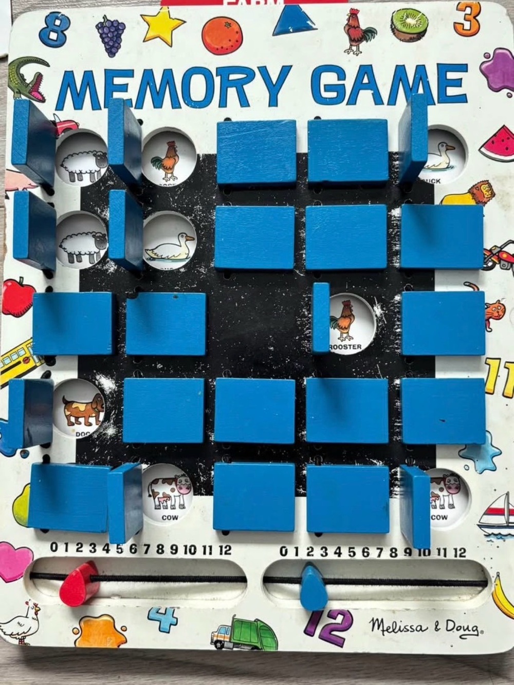 Melissa & Doug Blue Tile Wooden Memory Game